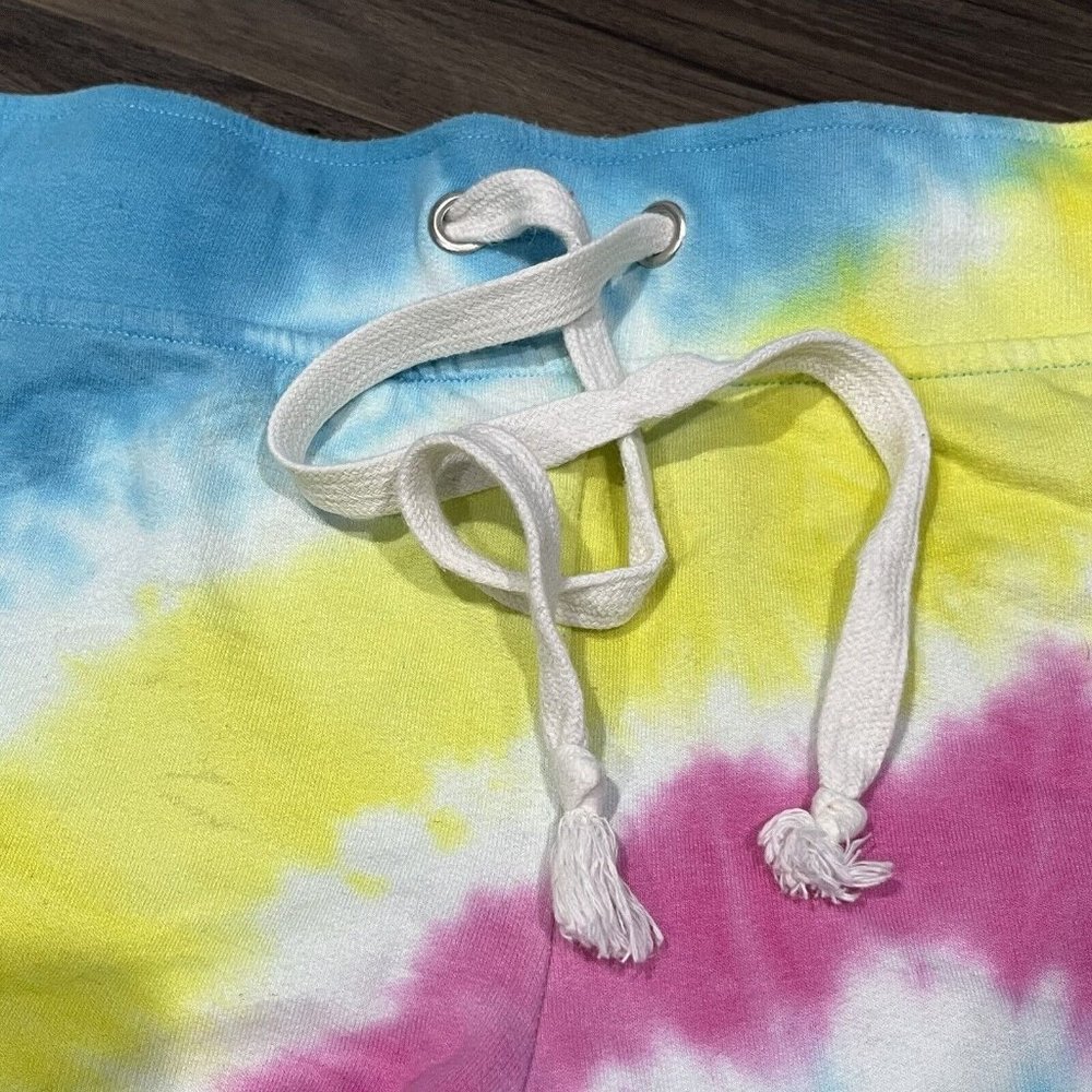 Disney Parks Rainbow Tie Dye Short Mickey Shorts Women Large - Picture 6 of 16